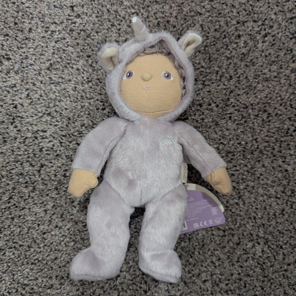 Cuddly Unicorn Plush Toy - Light Gray